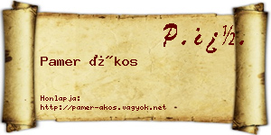 Pamer Ákos névjegykártya